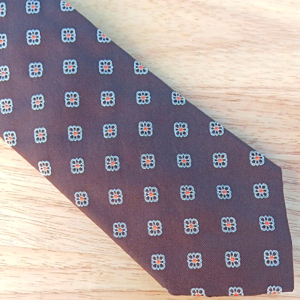 Brown Patterned Men's Tie By Santorelli